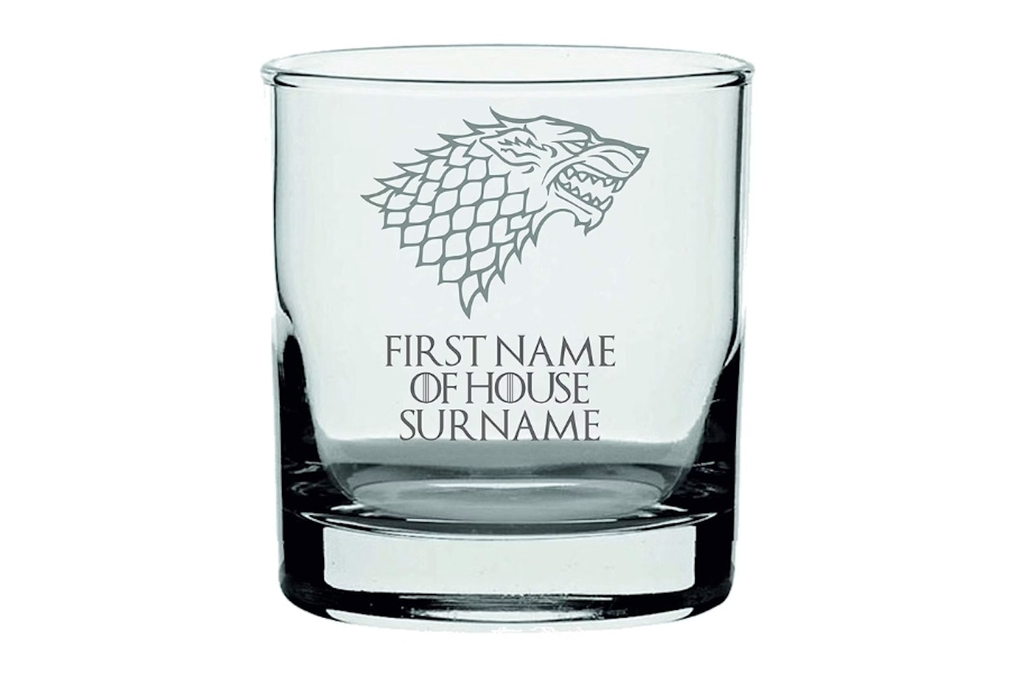 Customisable House Stark Whisky Glass