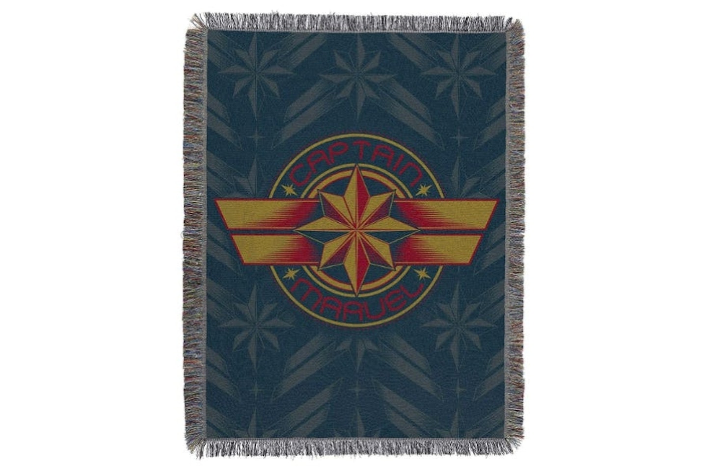 Captain Marvel Blue Badge Woven Tapestry Throw Blanket 48" x 60"