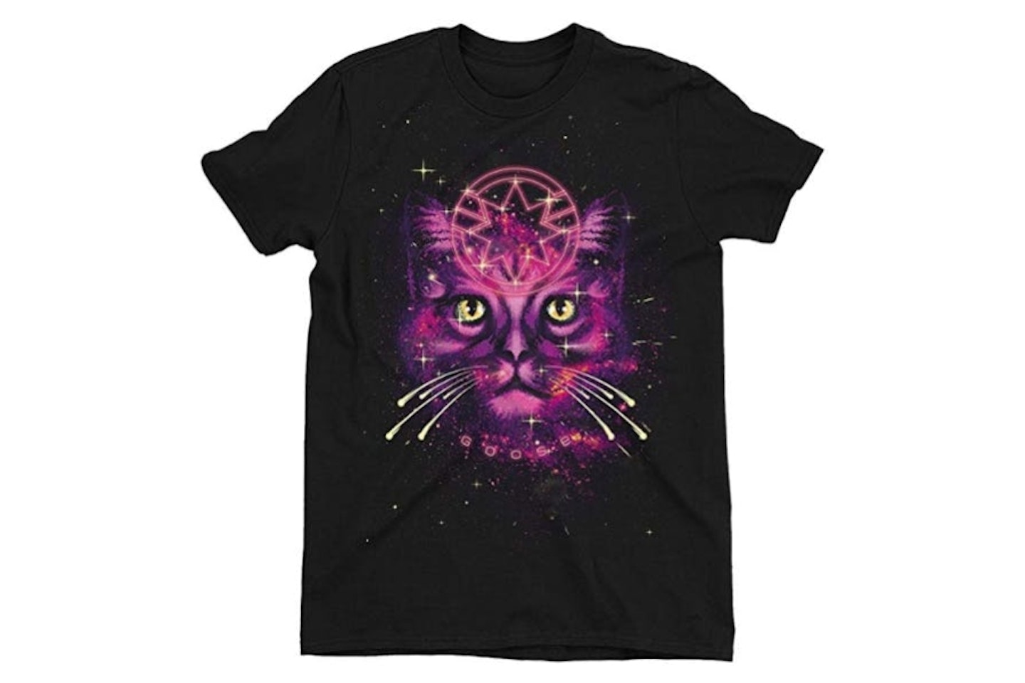Captain Marvel Neon Goose Ladies Black T-Shirt