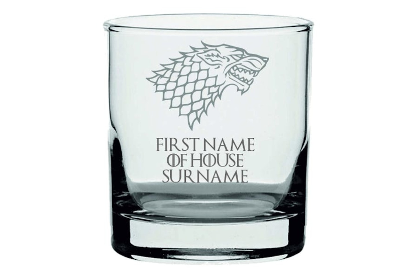 Personalised House Stark Game of Thrones Inspired Whisky Glass