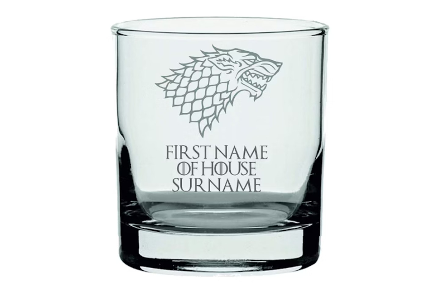 Personalised House Stark Game of Thrones Inspired Whisky Glass