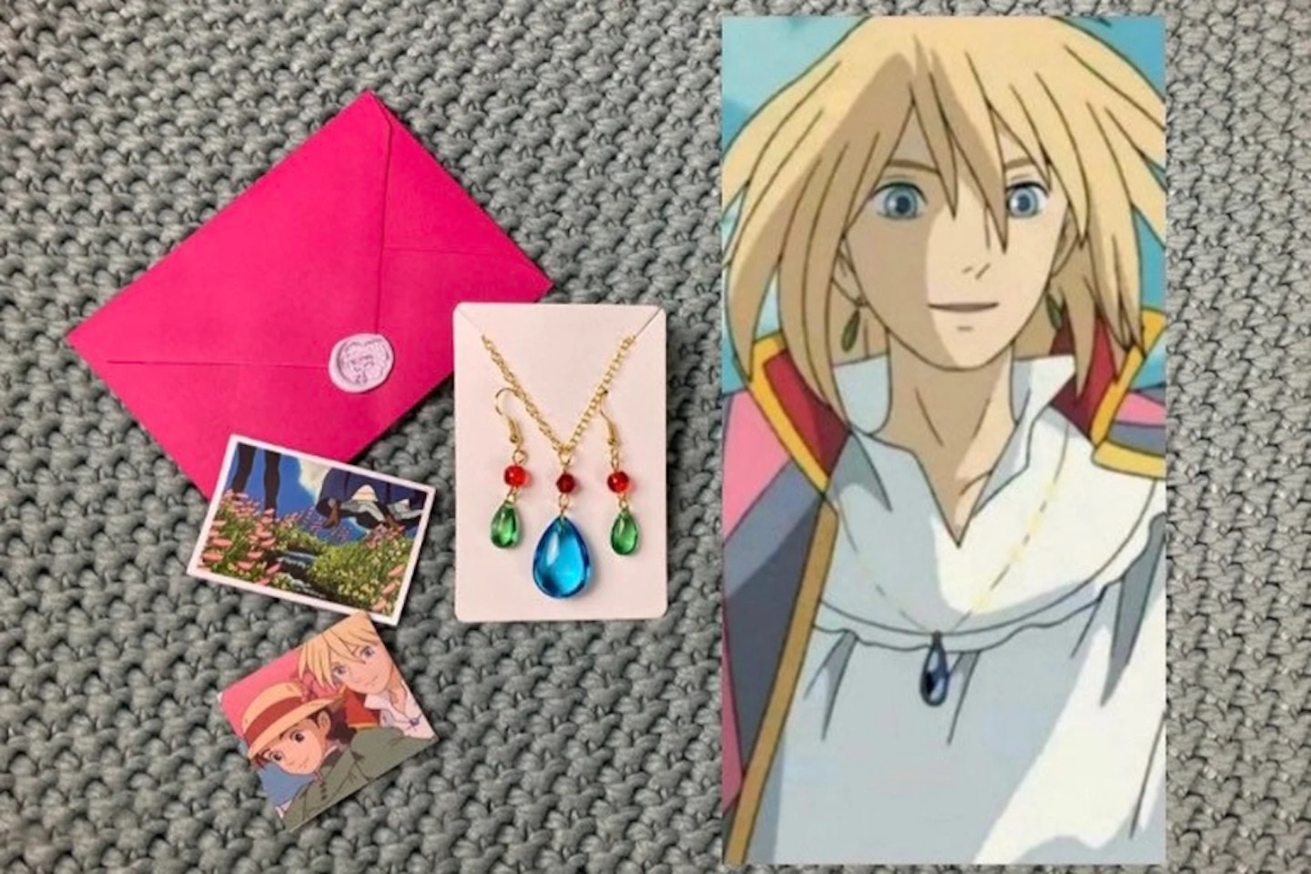 Howl's Moving Castle Necklace and Earrings Set