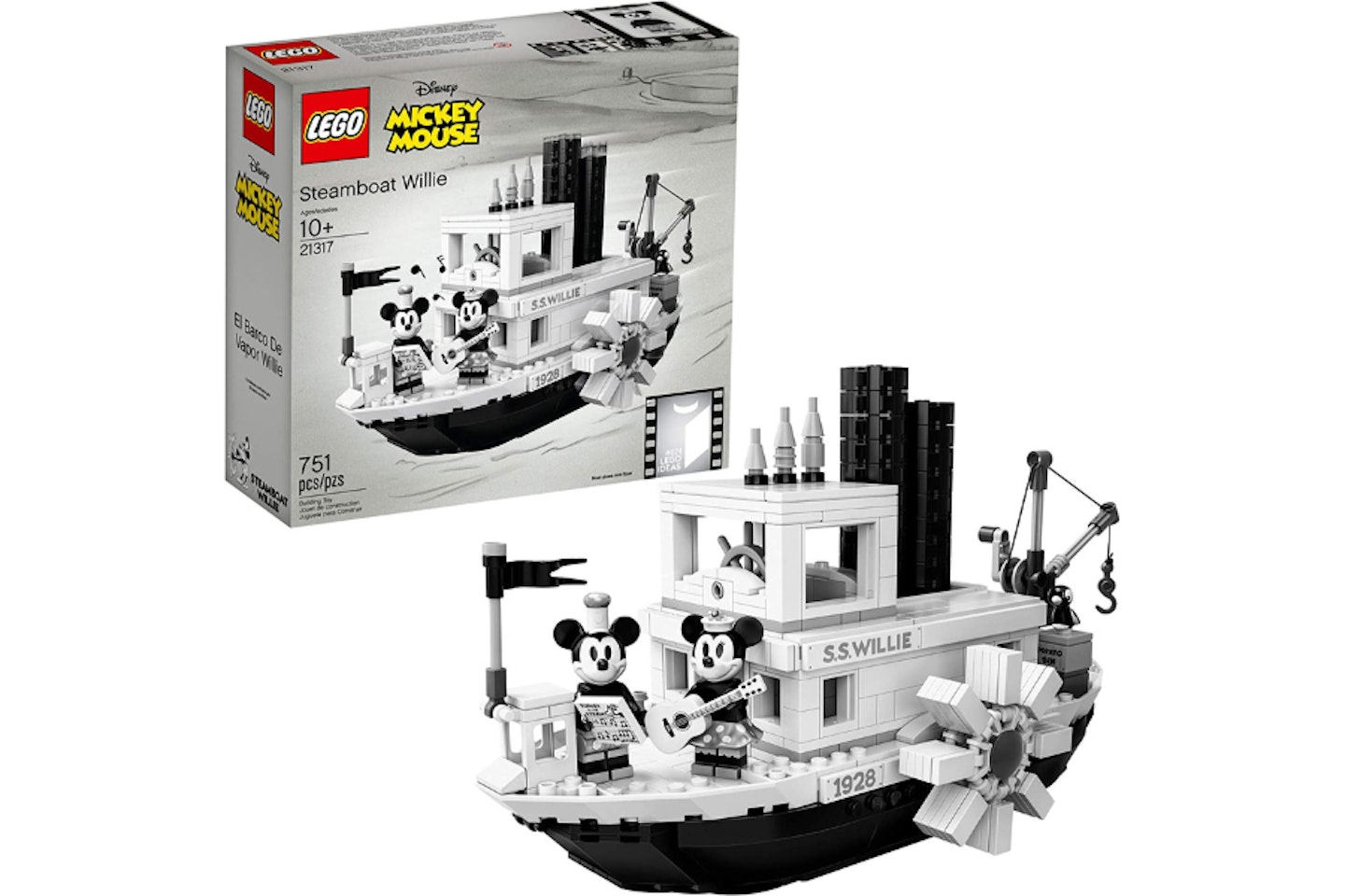 LEGO Ideas 21317 Disney Steamboat Willie Building Kit (751 Pieces)