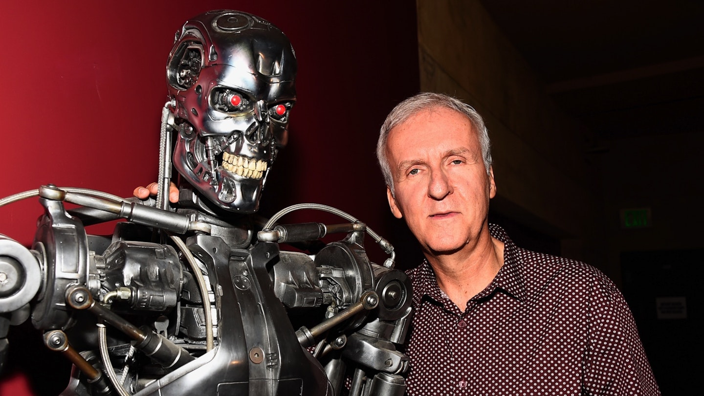 James Cameron and unnamed cyborg friend