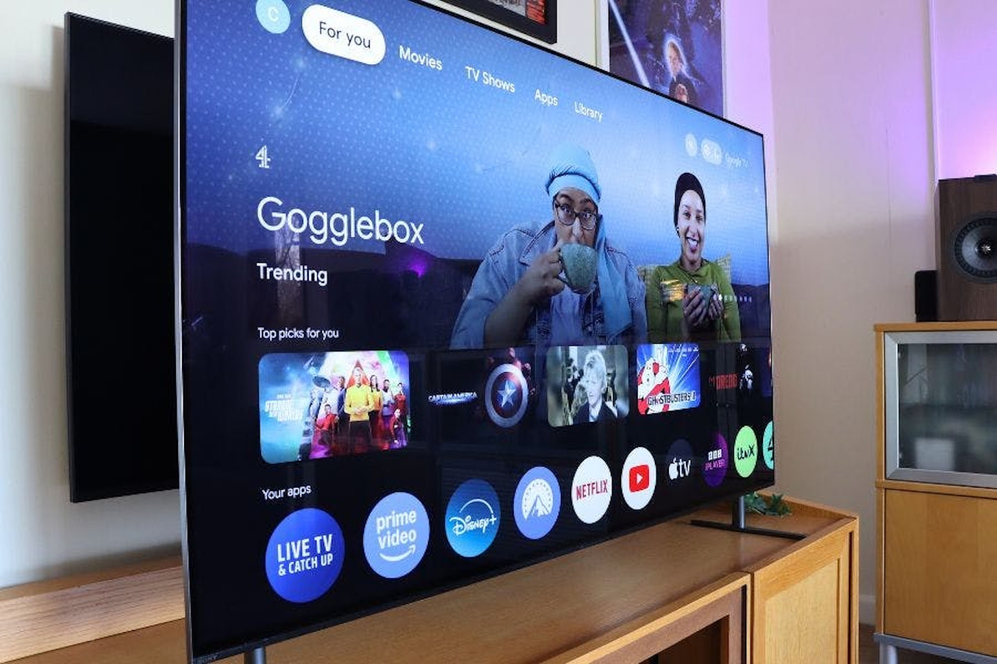 Sony BRAVIA 8 OLED, K55XR80 on a unit in a lounge