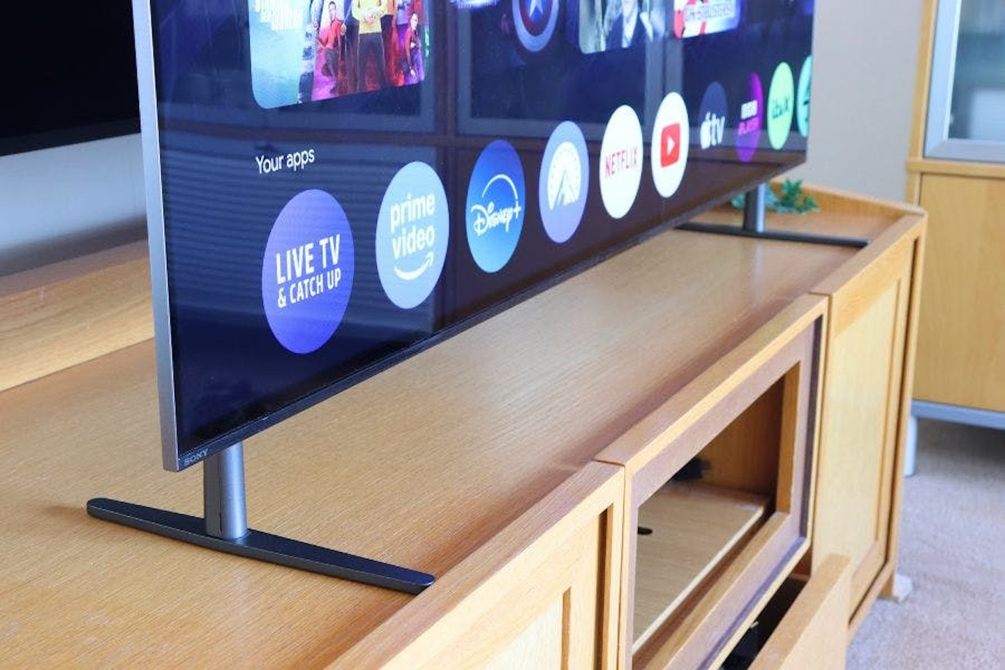 Sony BRAVIA 8 OLED, K55XR80 on a unit in a lounge