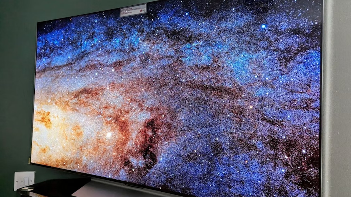 Best TVs Hero Image - galaxy constellation on an LG TV screen