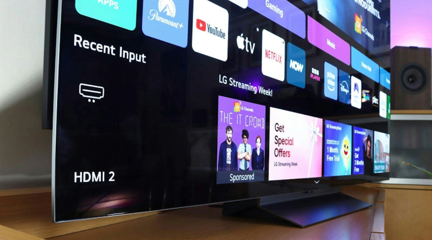 LG C5 TV showing channel apps. Alternative to Sony Bravia 8.