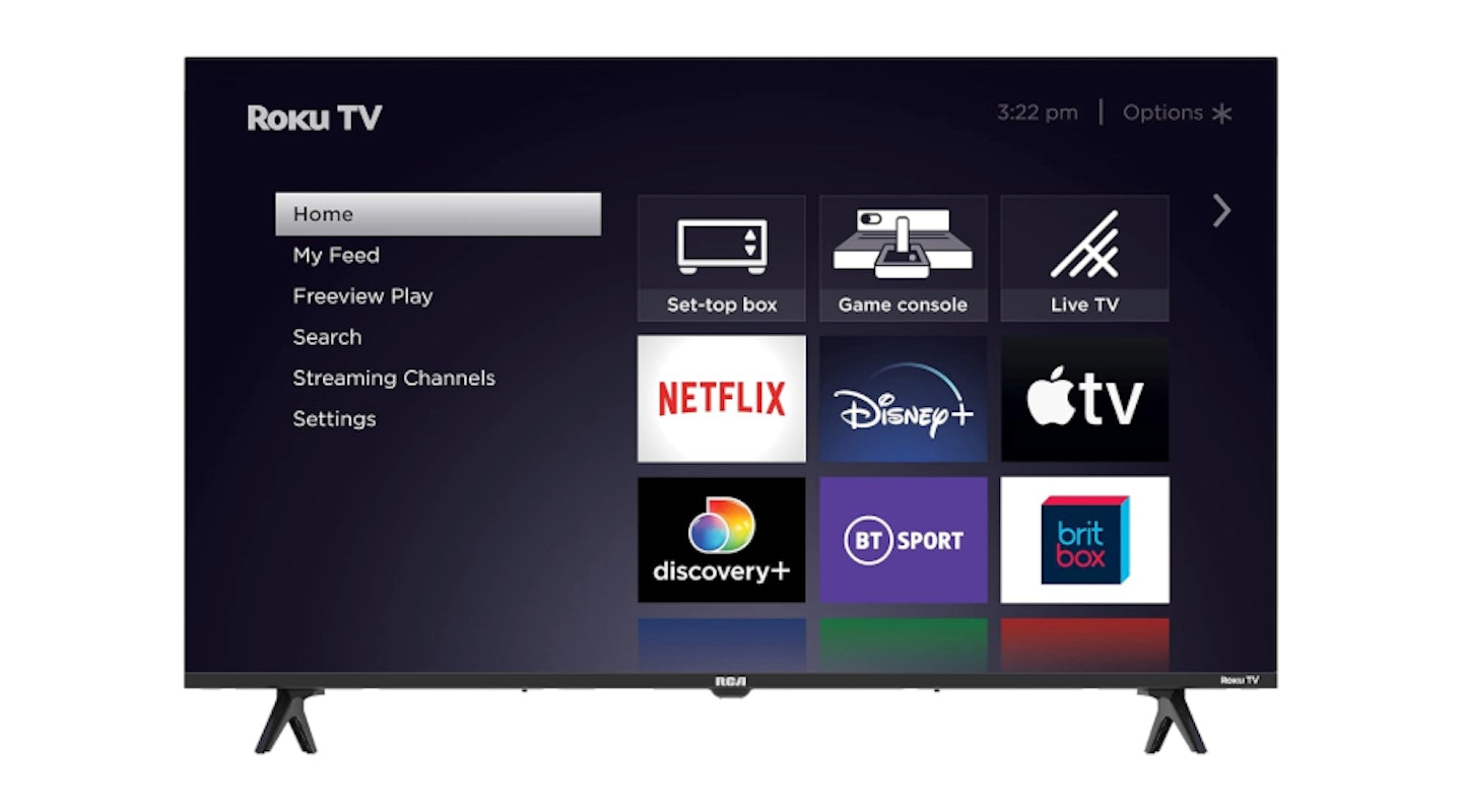 Best 40-inch budget TV. RCA Roku TV 40" FHD Smart TV, RK40FQ1 40 Inch TV with Apple TV+ BBC Netflix Freeview, HDR Dolby Audio HDMI USB Port, Large Screen TV for Living Room. Best 40-inch TVs.