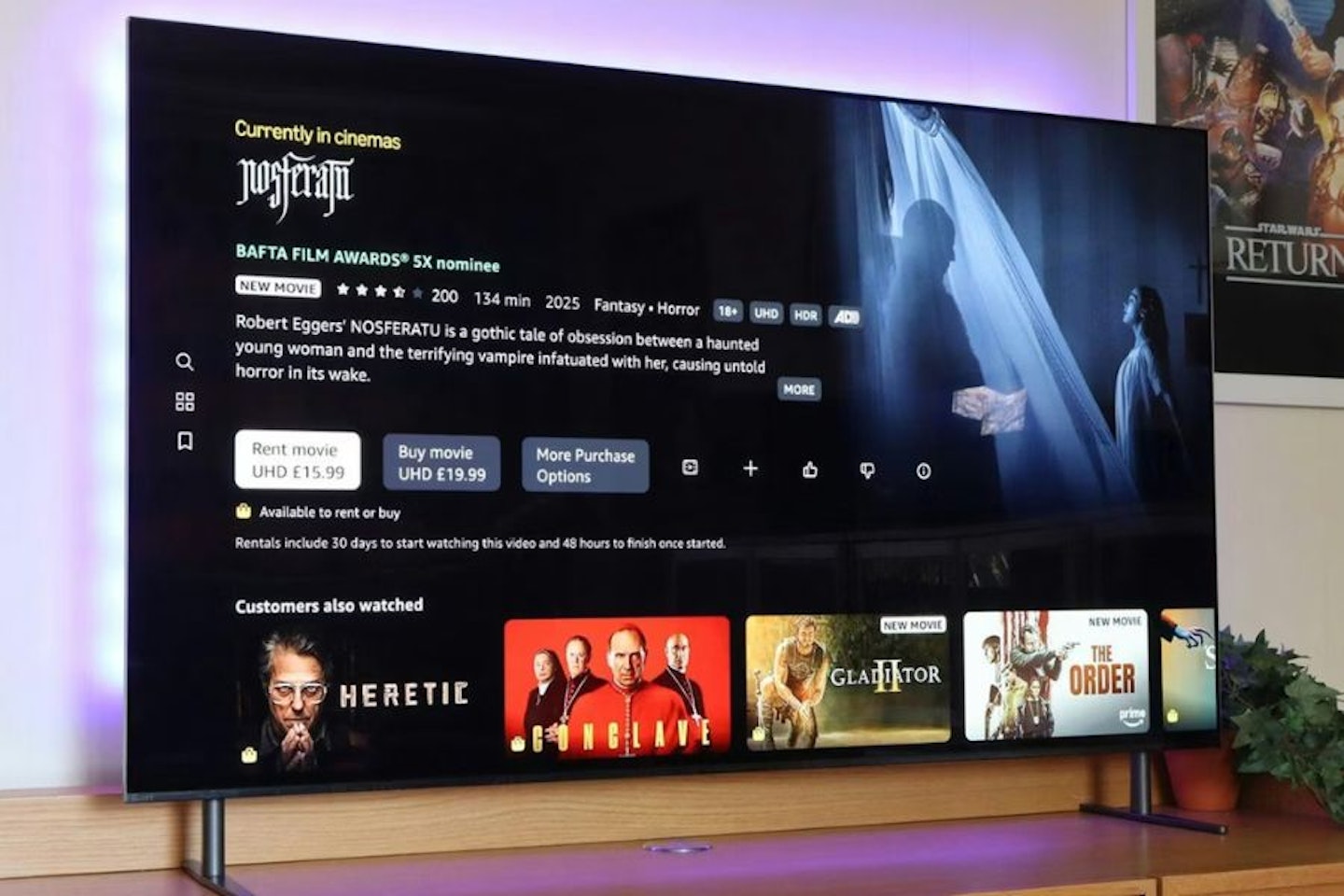 Sony 55-inch BRAVIA 8 OLED with nosferatu menu