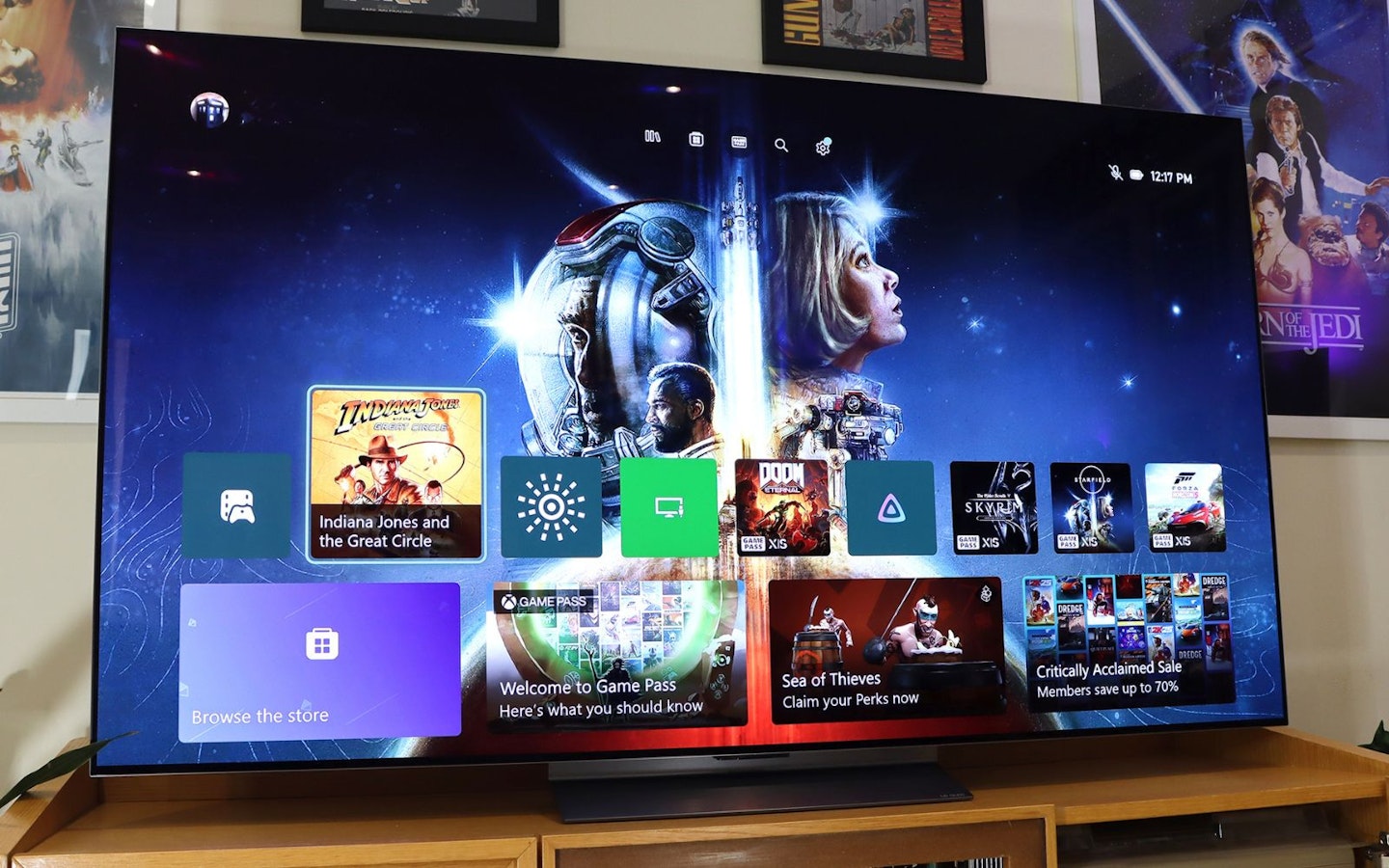 LG C5 OLED evo AI 65-inch TV with Xbox home screen