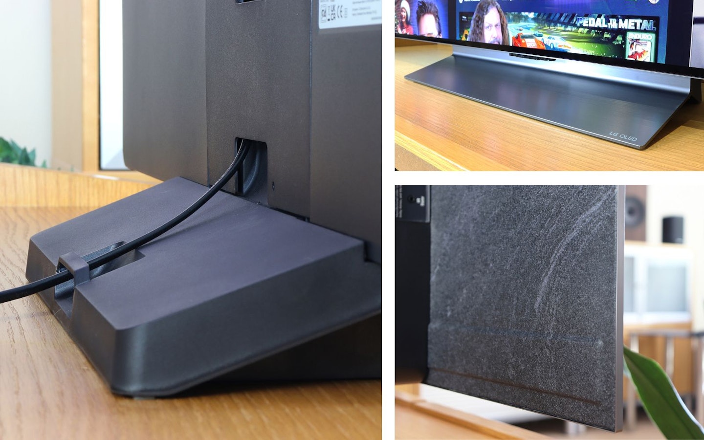 LG C5 OLED evo AI 65-inch TV stand, cable management and rear panel