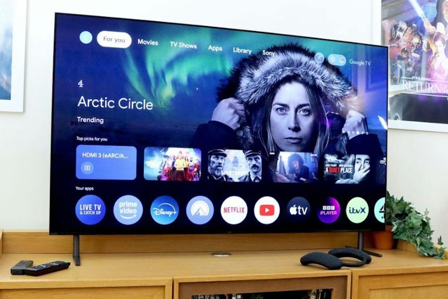 Sony 55-inch BRAVIA 8 OLED with home menu