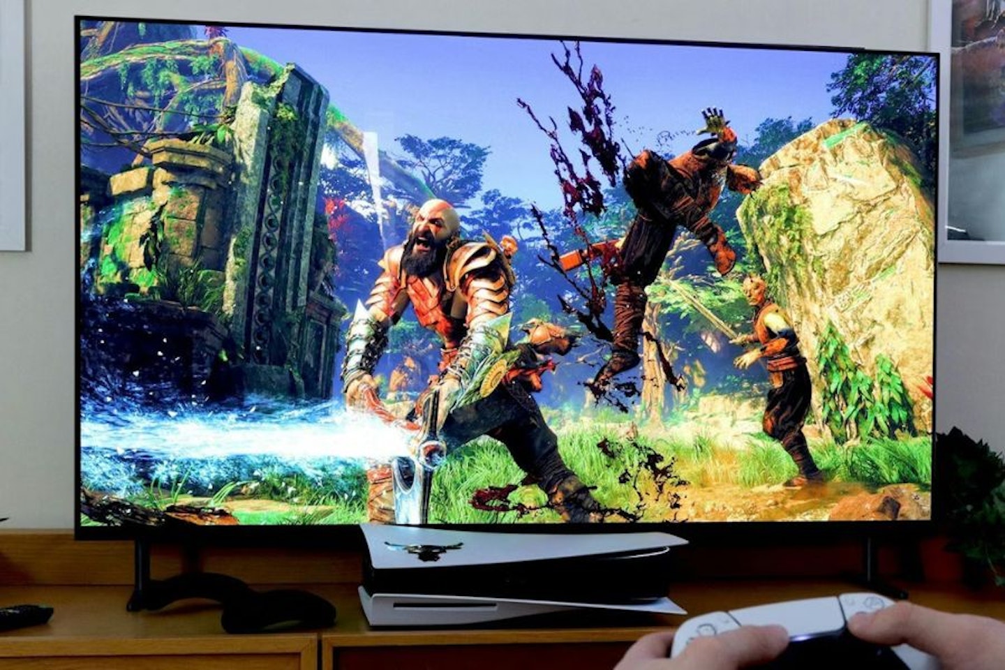 Sony 55-inch BRAVIA 8 OLED with PS5 and God Of War
