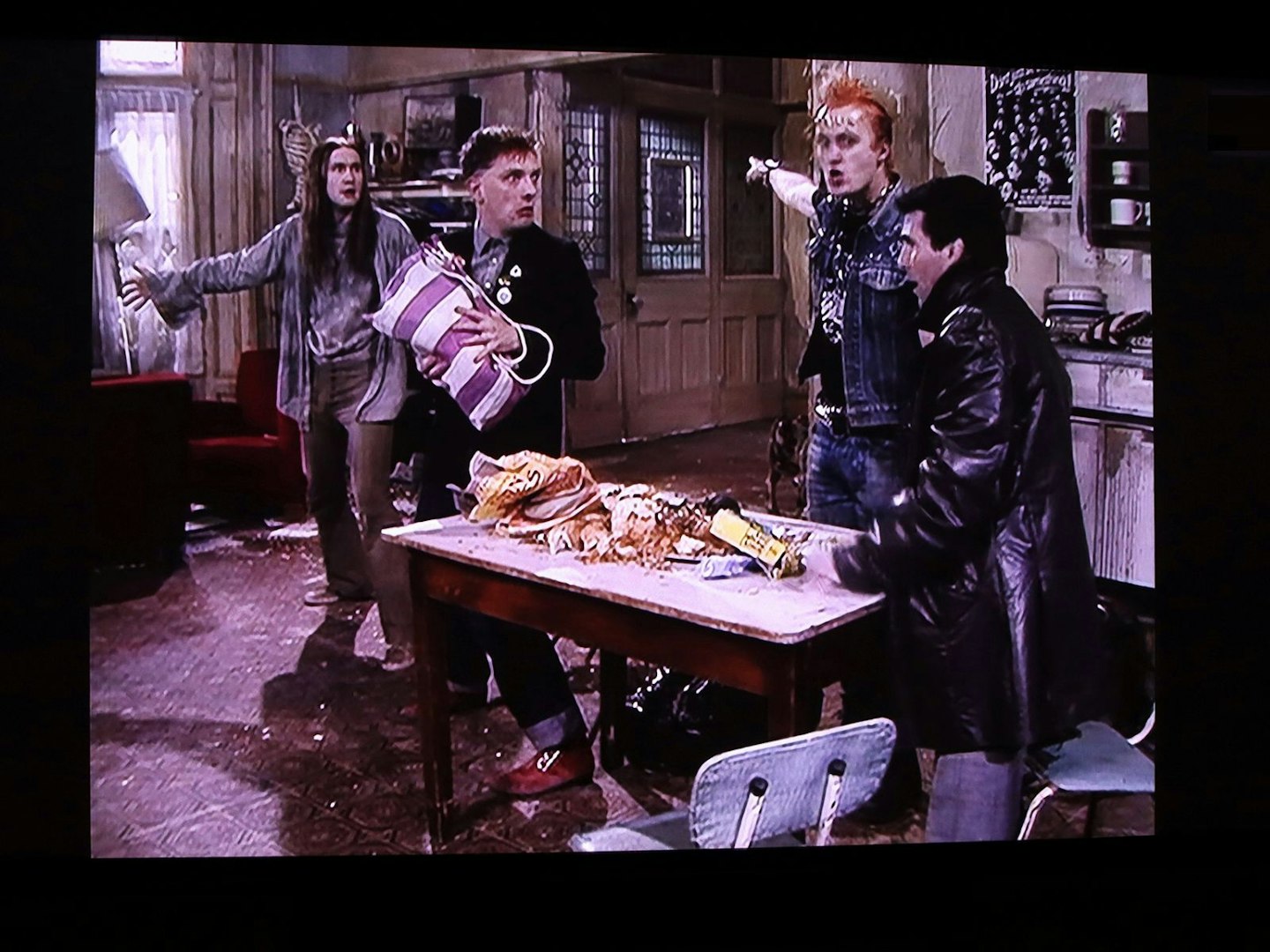 Scene from The Young Ones Season 2 "Bambi" on the Valerion VisionMaster Pro 2 4K Laser Projector