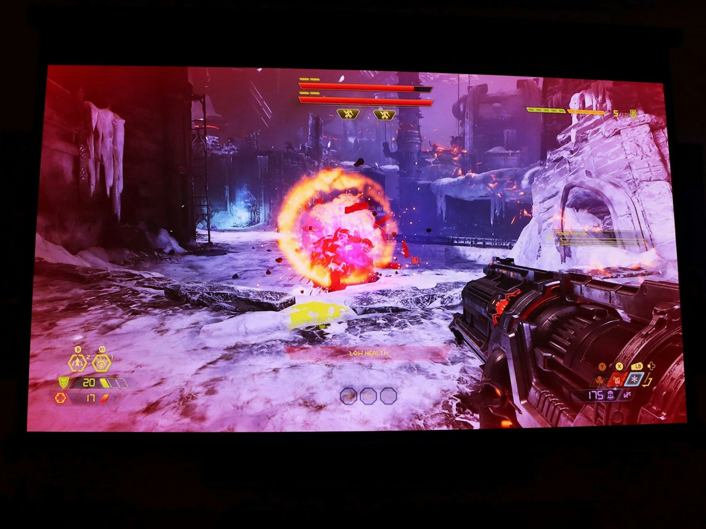 Doom Eternal on Xbox on the Valerion VisionMaster Pro 2 4K Laser Projector