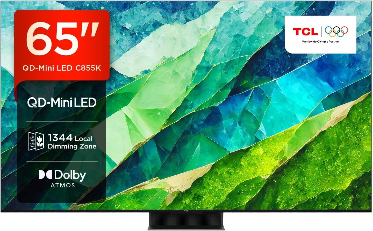 TCL 65C855K 65-inch QLED Mini LED TV. One of the best 65-inch TVs under £1000. Best 65-inch TV for immersion.
