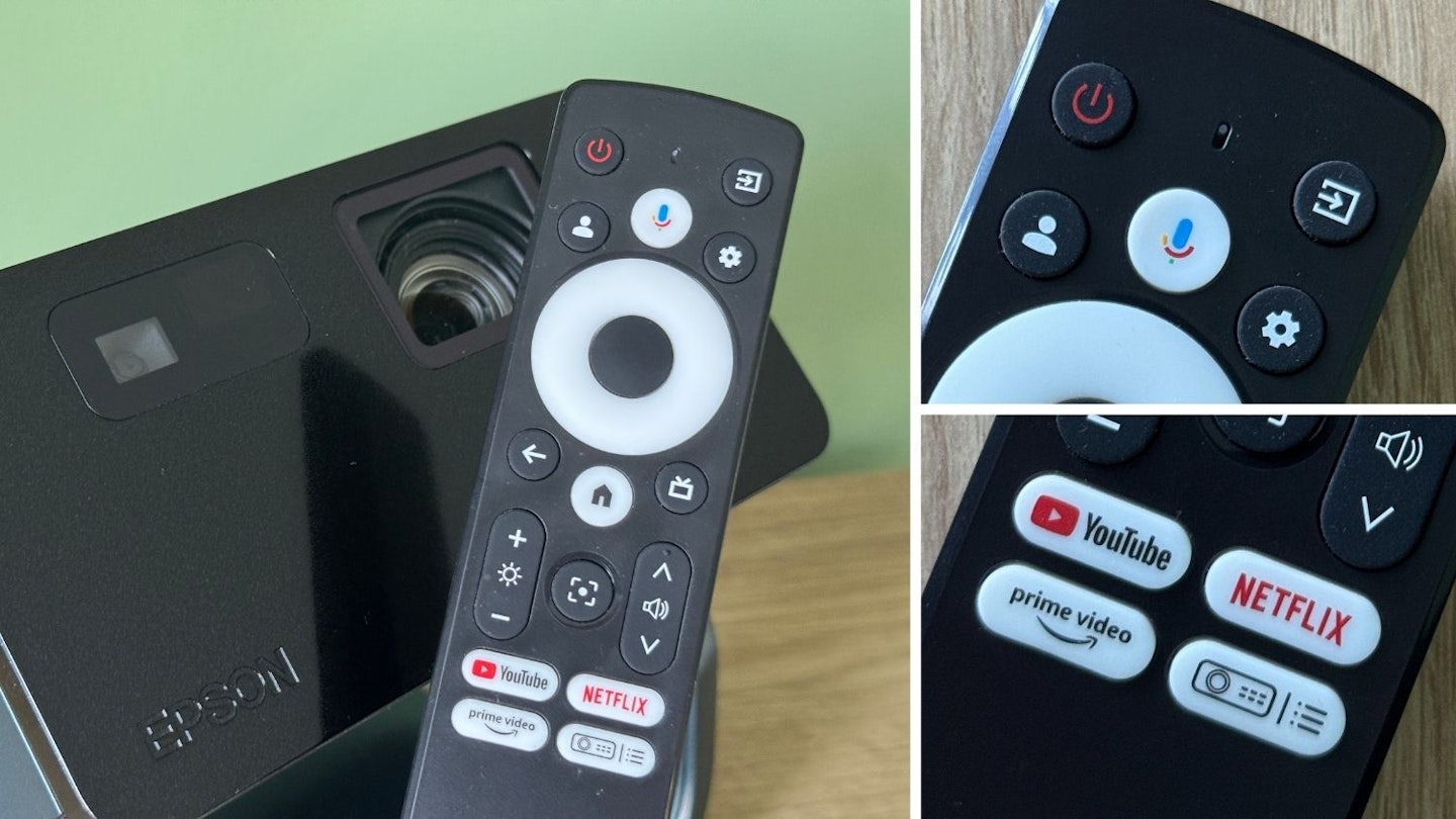 Epson EF-22 Projector Controller with Voice Assistant and Netflix, YouTube and Prime Video shortcut buttons