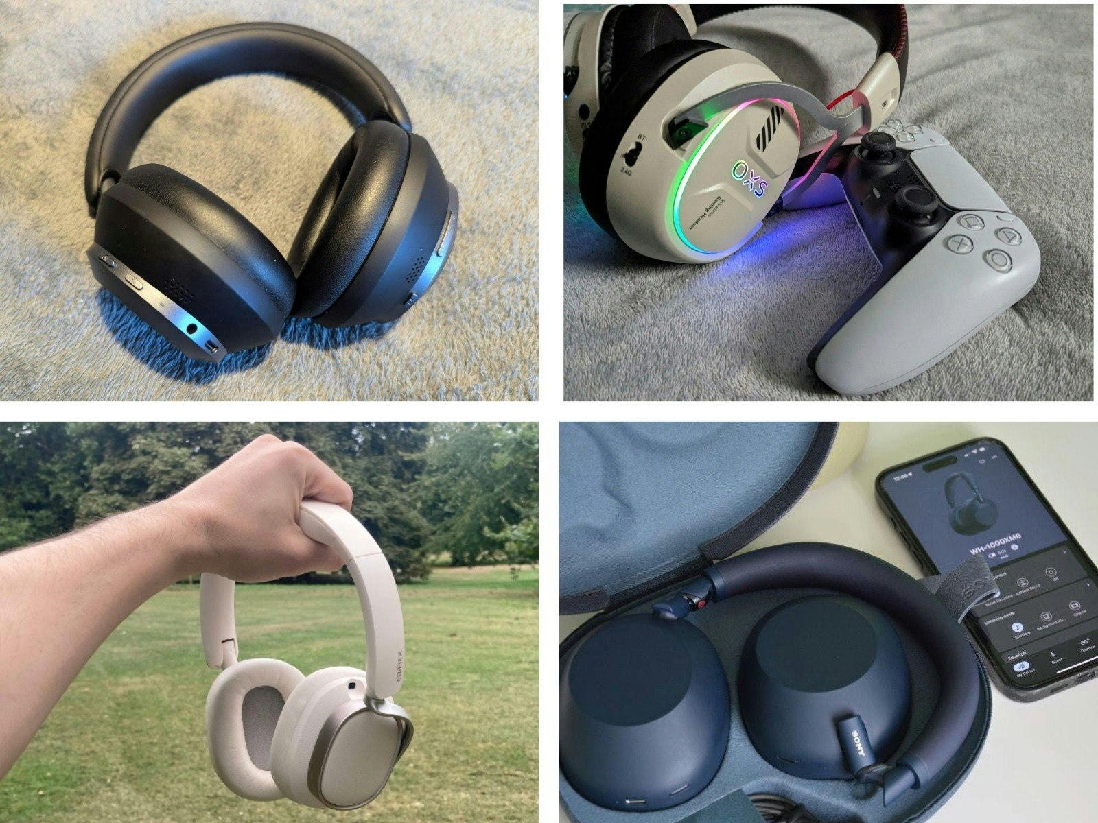 The best surround sound headphones. Examples from Anker, OXS, Edifier and Sony.