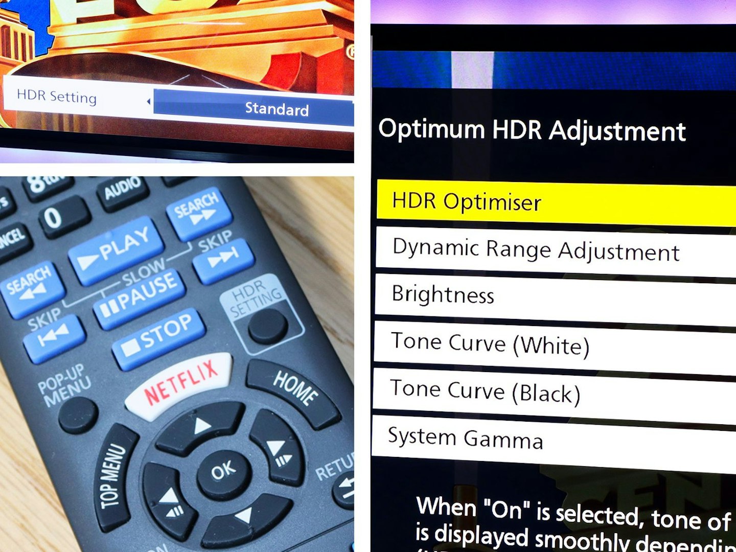 Panasonic DP-UB820EB Blu-ray Player - HDR optimiser menu