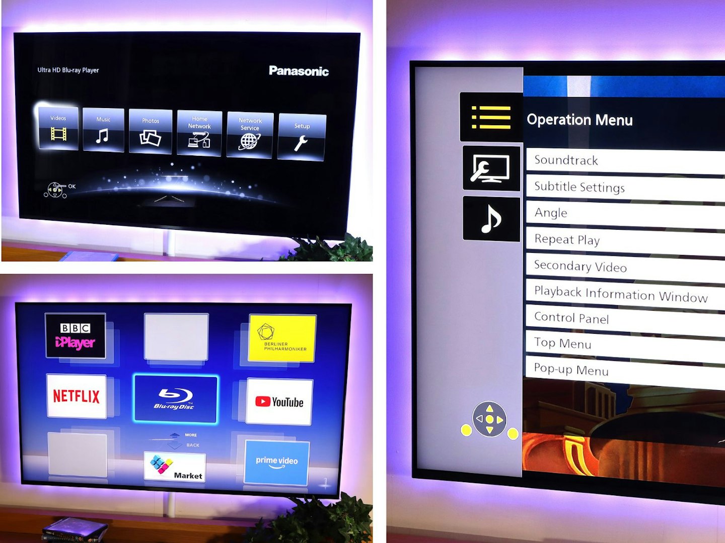 Panasonic DP-UB820EB Blu-ray Player - TV on screen menus