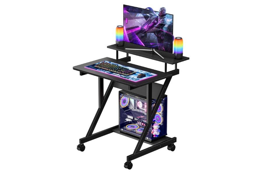 10 Best Gaming Desks Of 2026 Chosen By Our Experts Dripex Computer Desk With Monitor Shelf Mobile Z Shaped Home Office Desk With Storage Shelves And Movable Wheels For Small Spaces Compact Corner Desk One Of The Best Gaming Desks Of 2025 