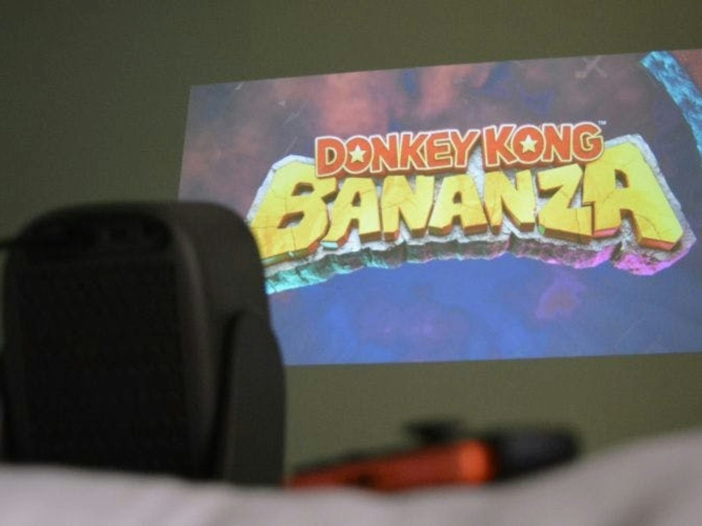 Dangbei N2 Mini Projector being used to play Donkey Kong Bananza on the Switch 2. One of the best tech gifts for Christmas.