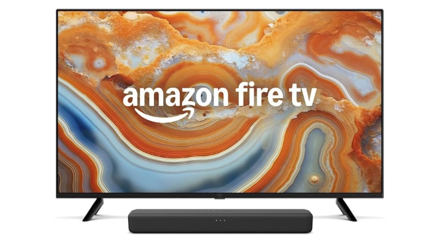 All-new Amazon Fire TV 43" 4-Series 4K UHD smart TV with Amazon soundbar. Black Friday Amazon deal