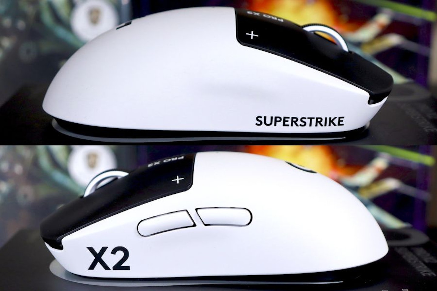 Logitech PRO X2 SUPERSTRIKE Gaming Mouse - side views