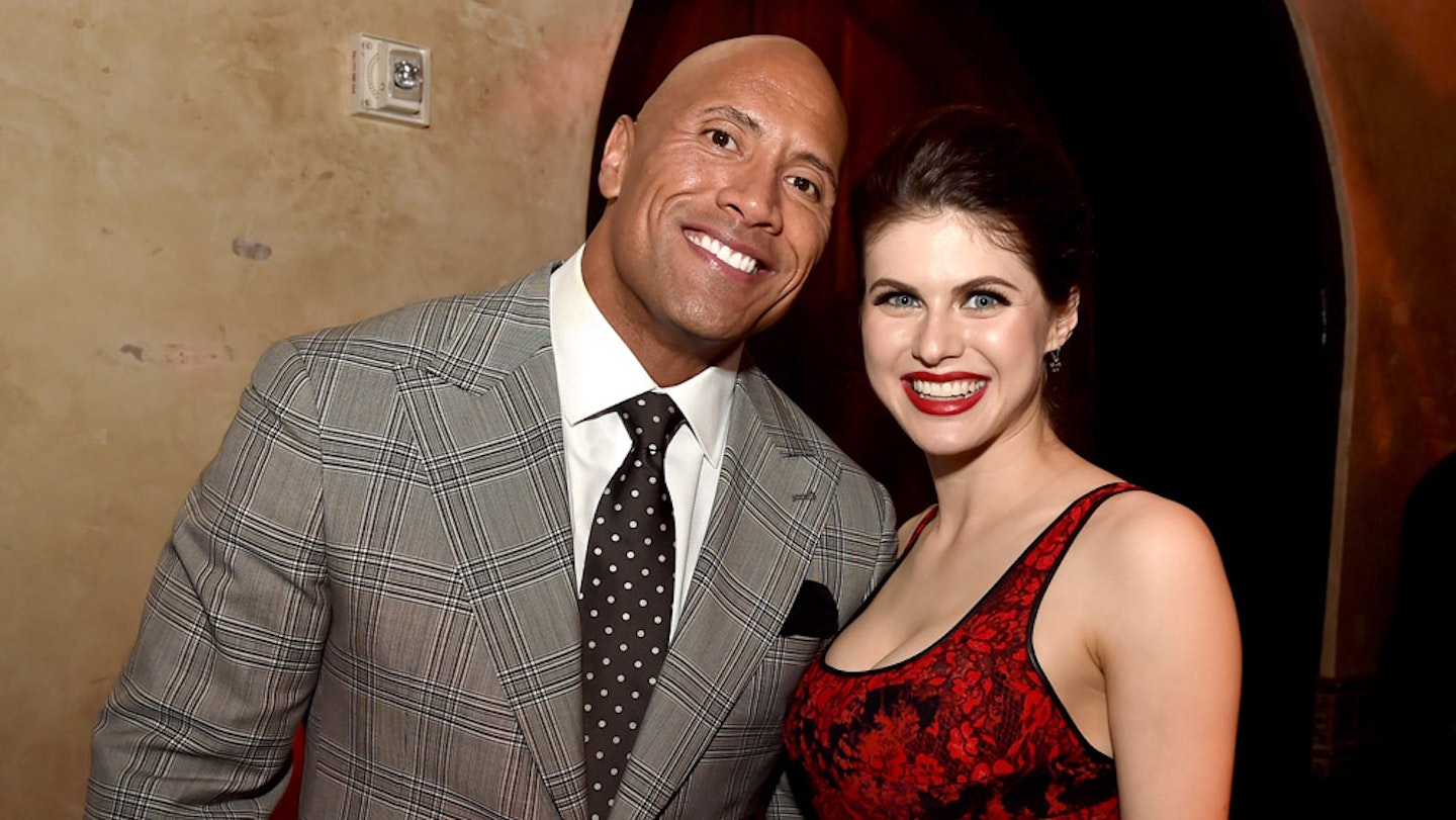 alexandra daddario dwayne johnson baywatch