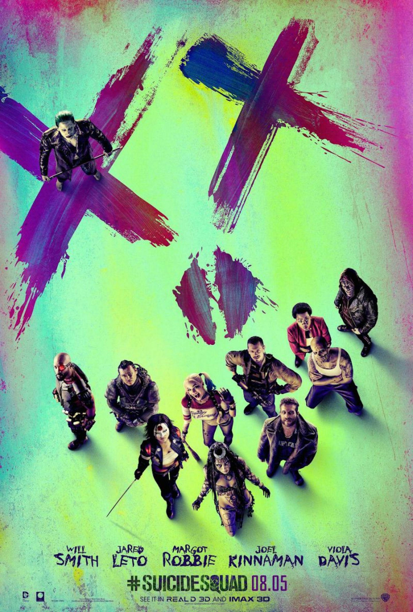 Suicide Squad poster with cast