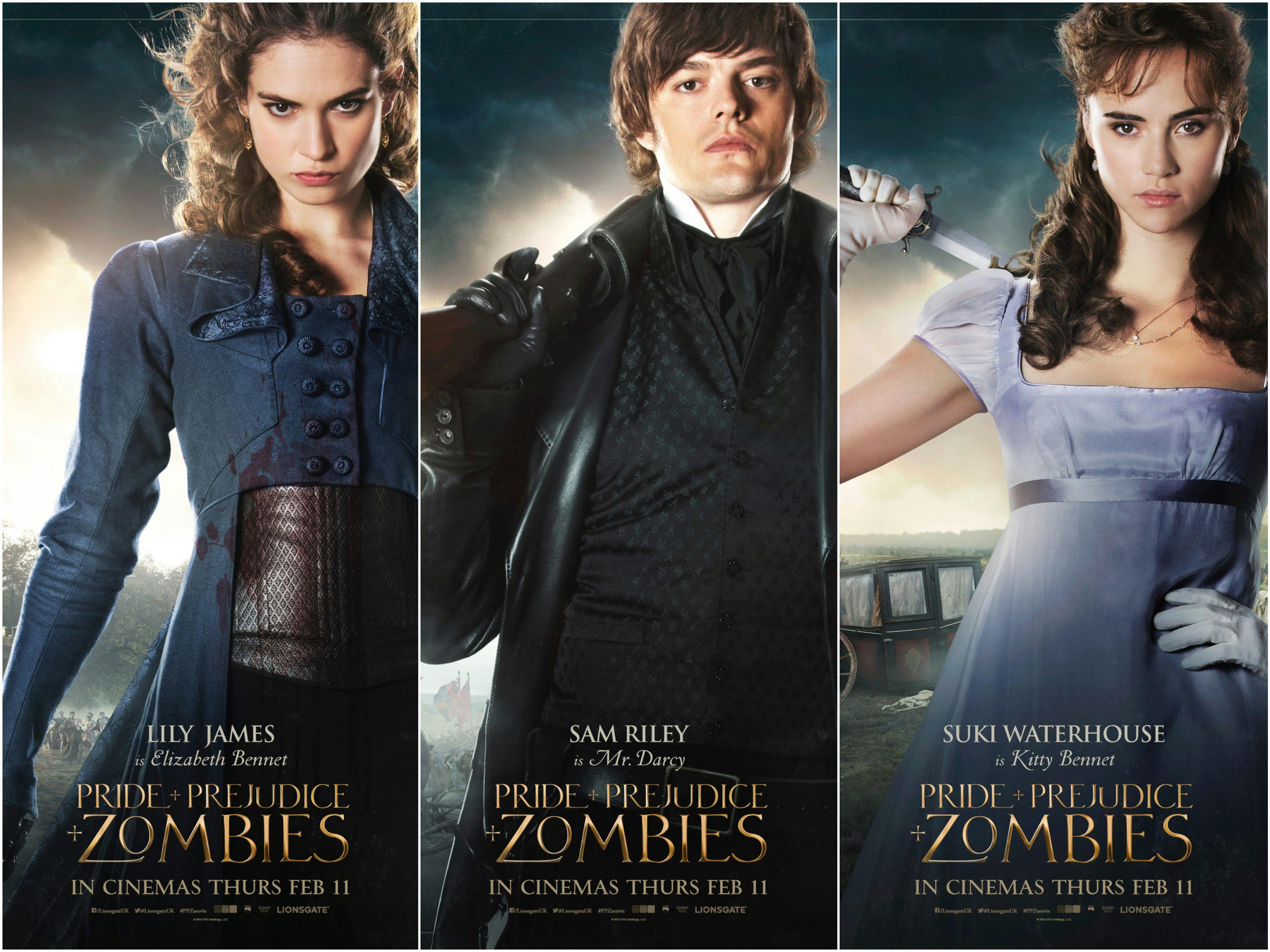 New Pride And Prejudice And Zombies posters are ready to fight