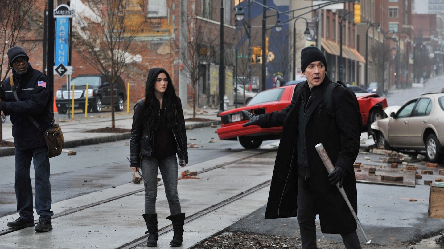 Samuel L. Jackson, Isabelle Fuhrman and John Cusack in Cell