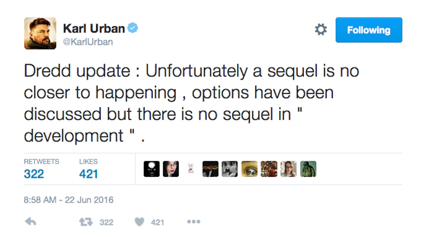 Karl Urban tweet