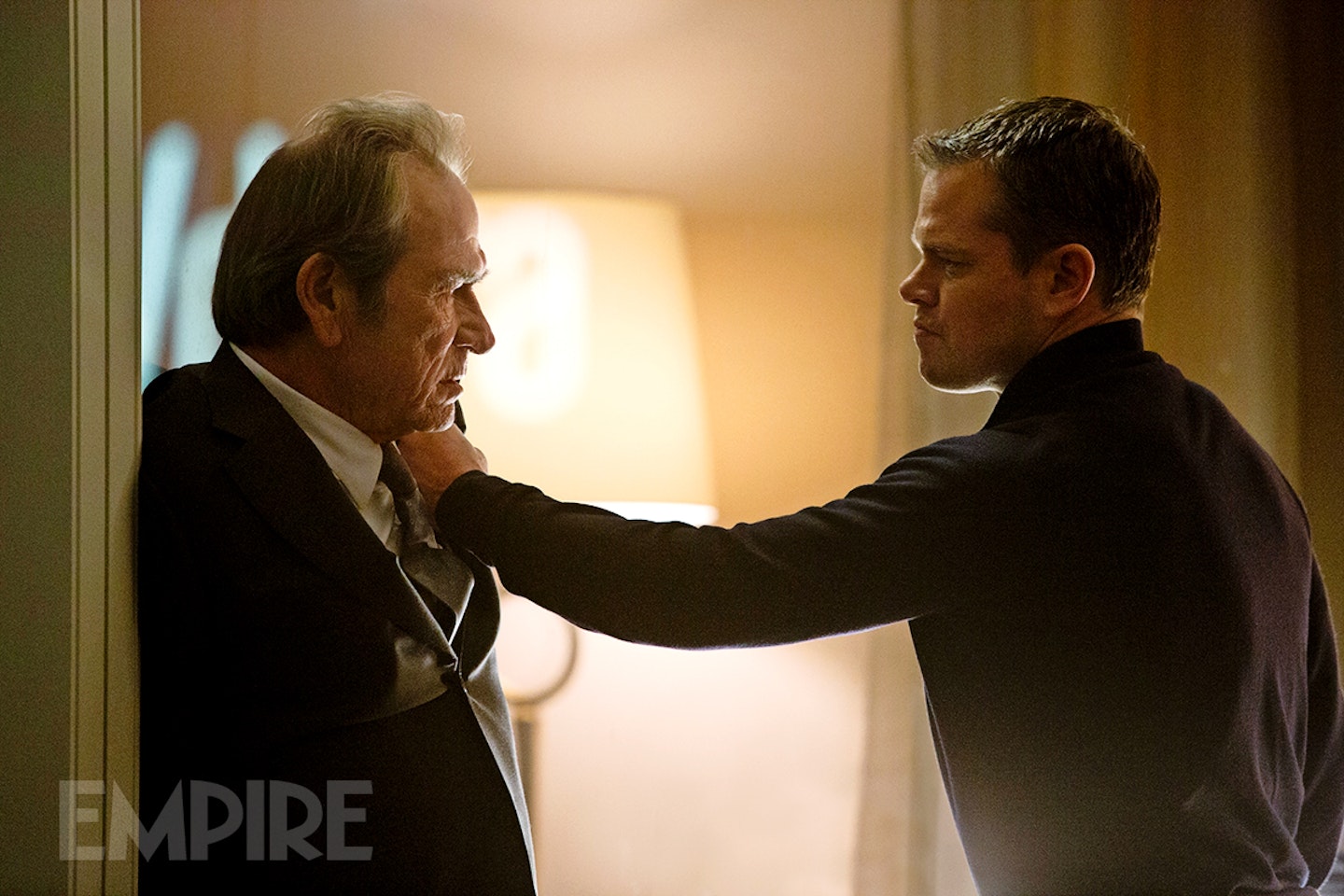 Matt Damon and Tommy Lee Jones in Jason Bourne