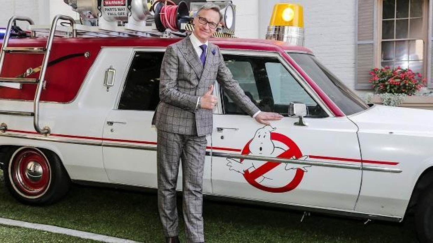 Paul Feig on the set of Ghostbusters