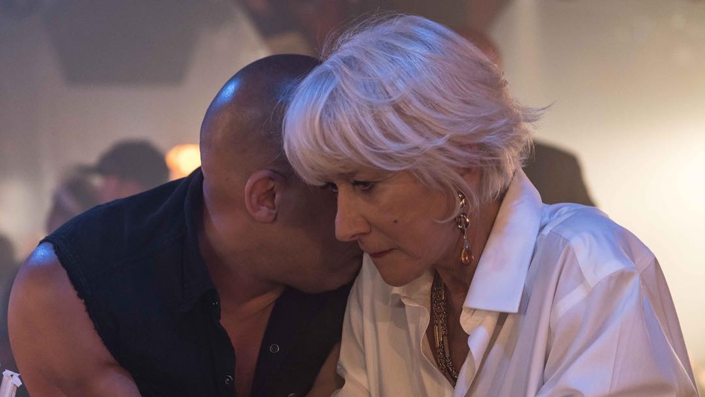 Vin Diesel and Helen Mirren in Fast 8