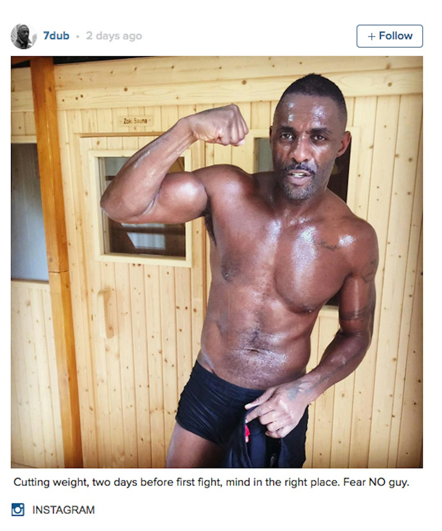 Idris Elba's Instagram shows his training