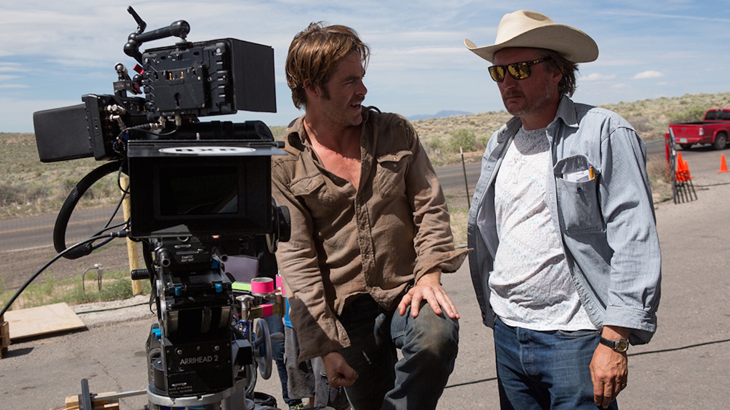 David Mackenzie on the set of Hell Or High Water
