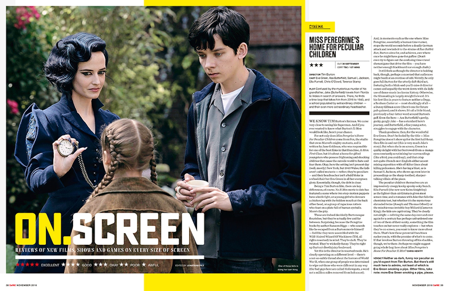 Miss Peregrine's in On Screen