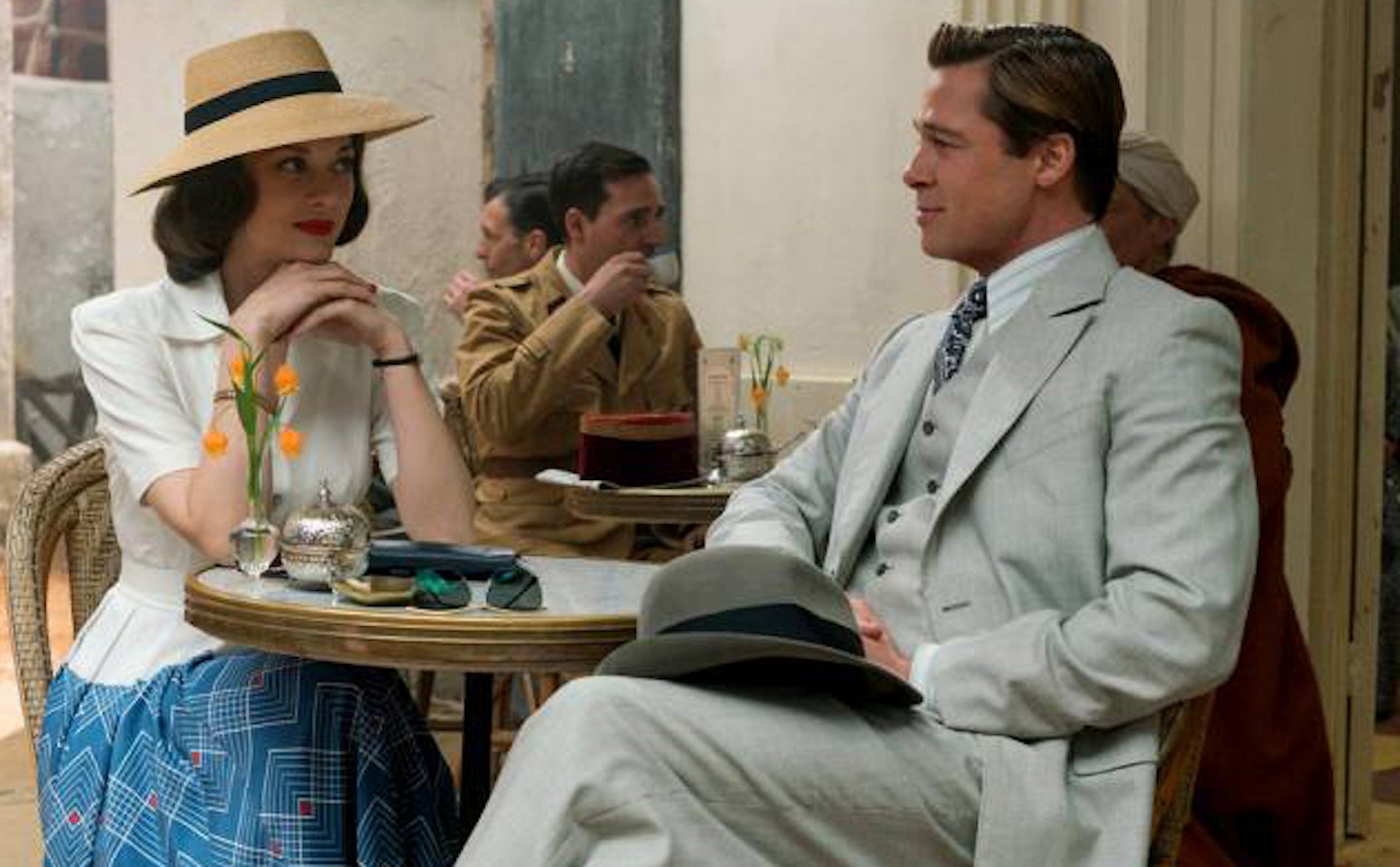 Brad Pitt and Marion Cotillard in Allied