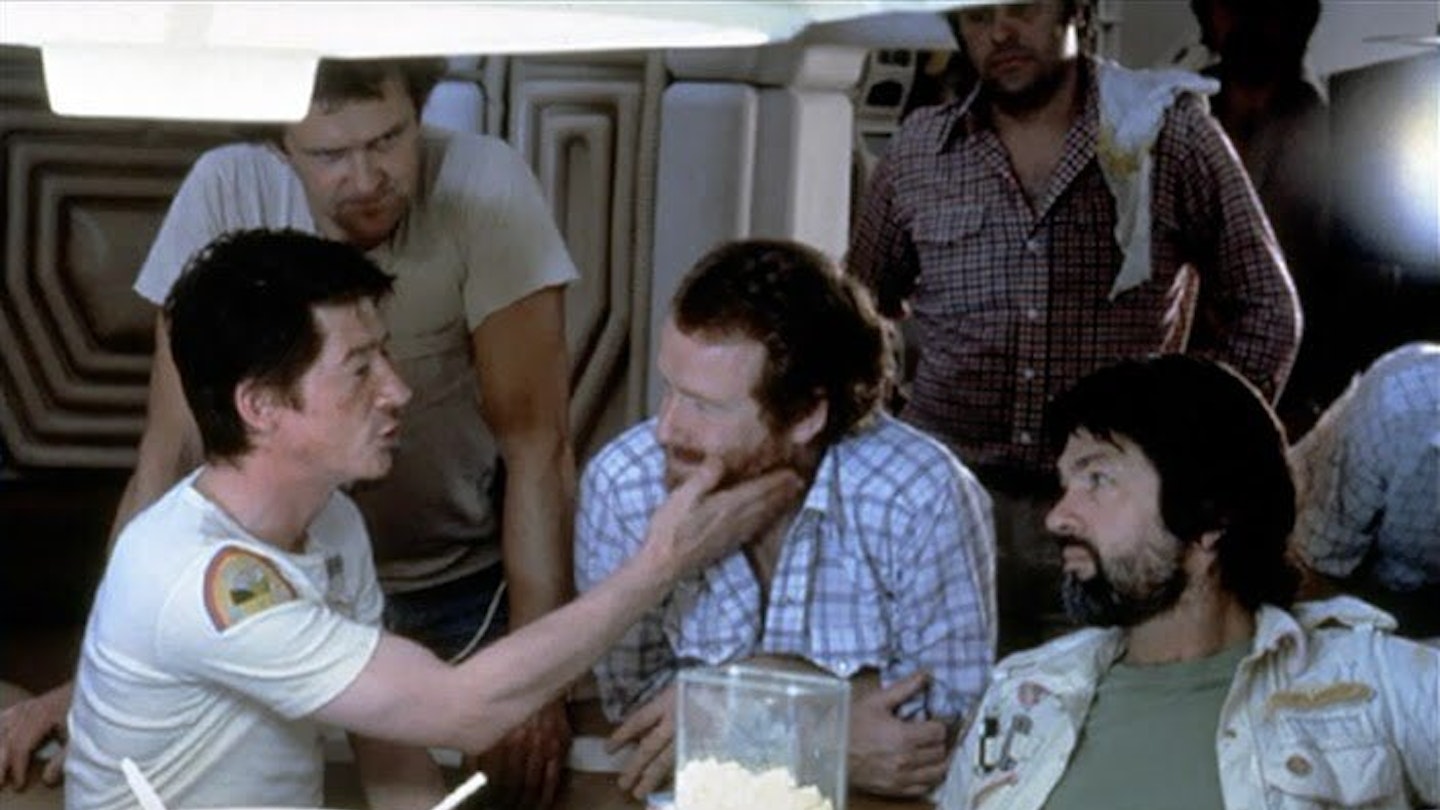 Ridley Scott and John Hurt on the Alien set