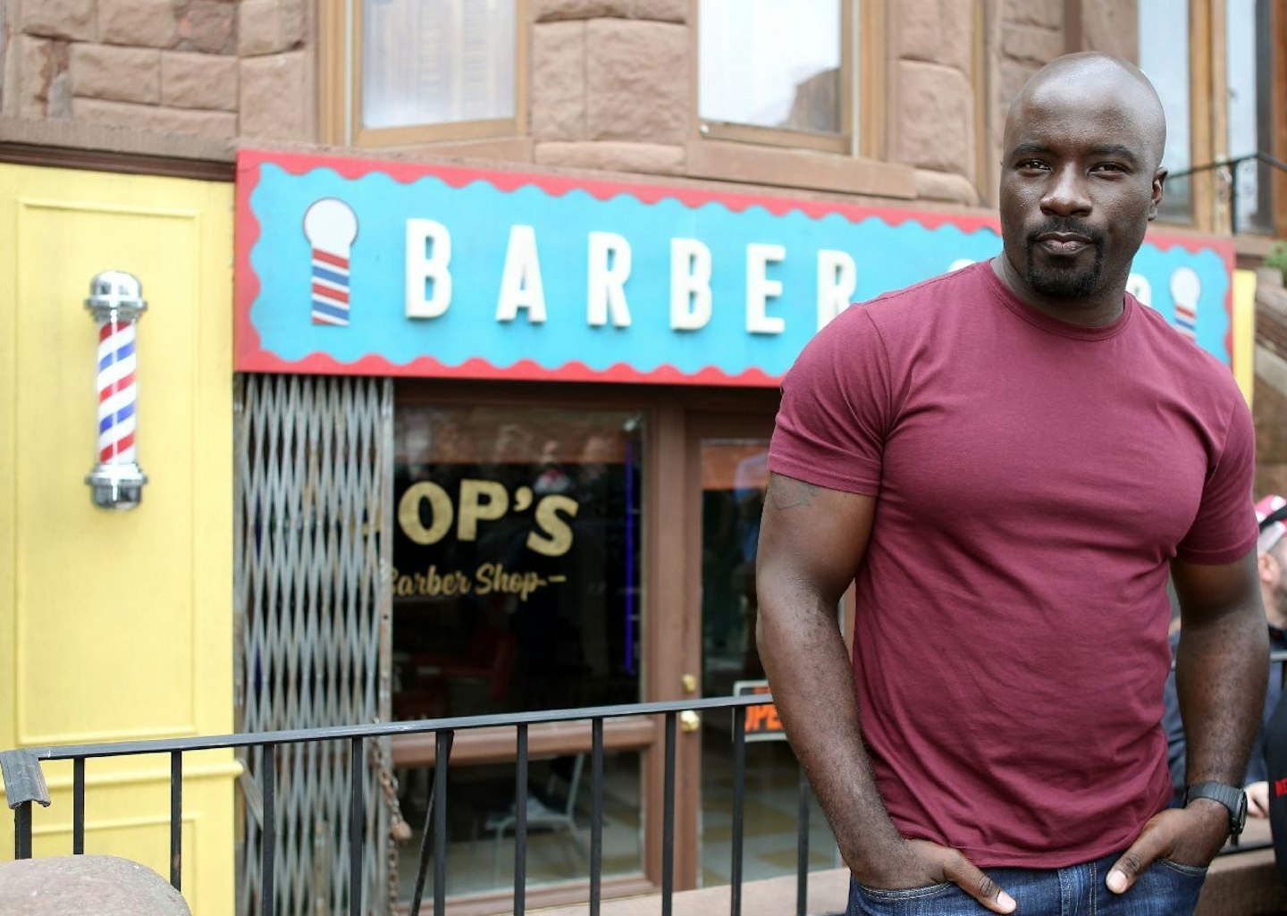 Mike Colter on the Harlem set of Luke Cage