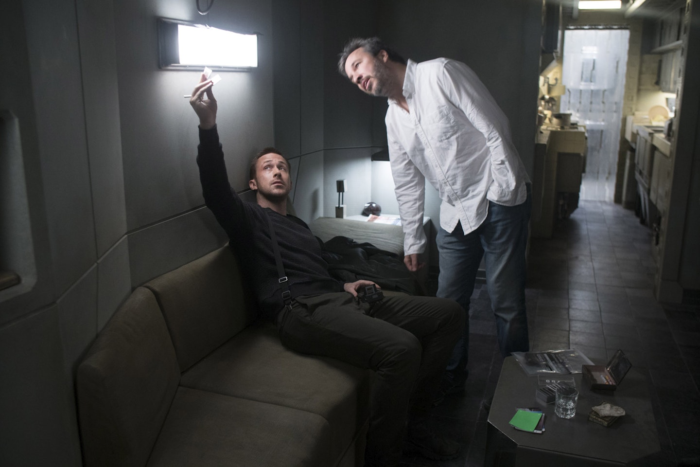 Director Denis Villeneuve on the set of Blade Runner 2049
