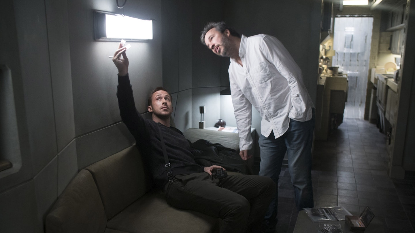 Director Denis Villeneuve on the set of Blade Runner 2049