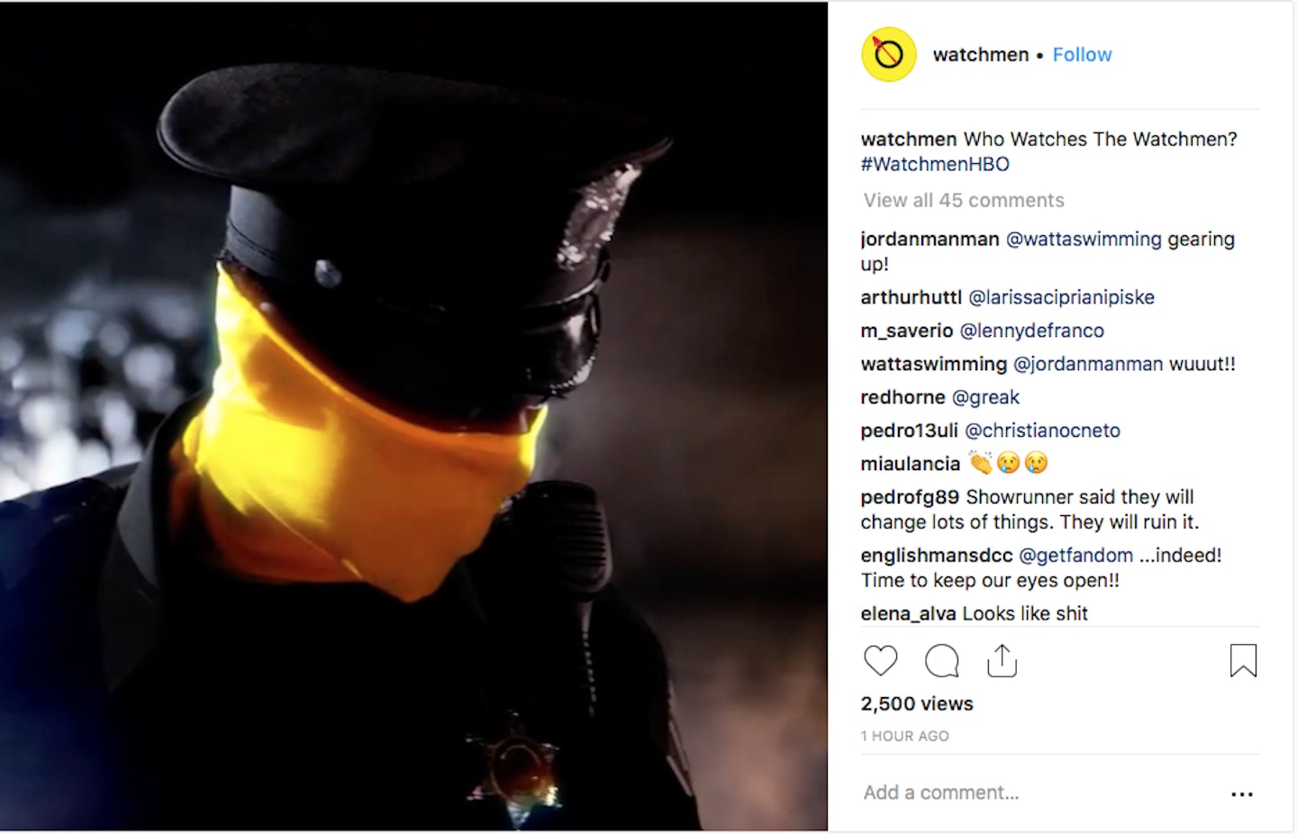 Watchmen series teaser instagram grab
