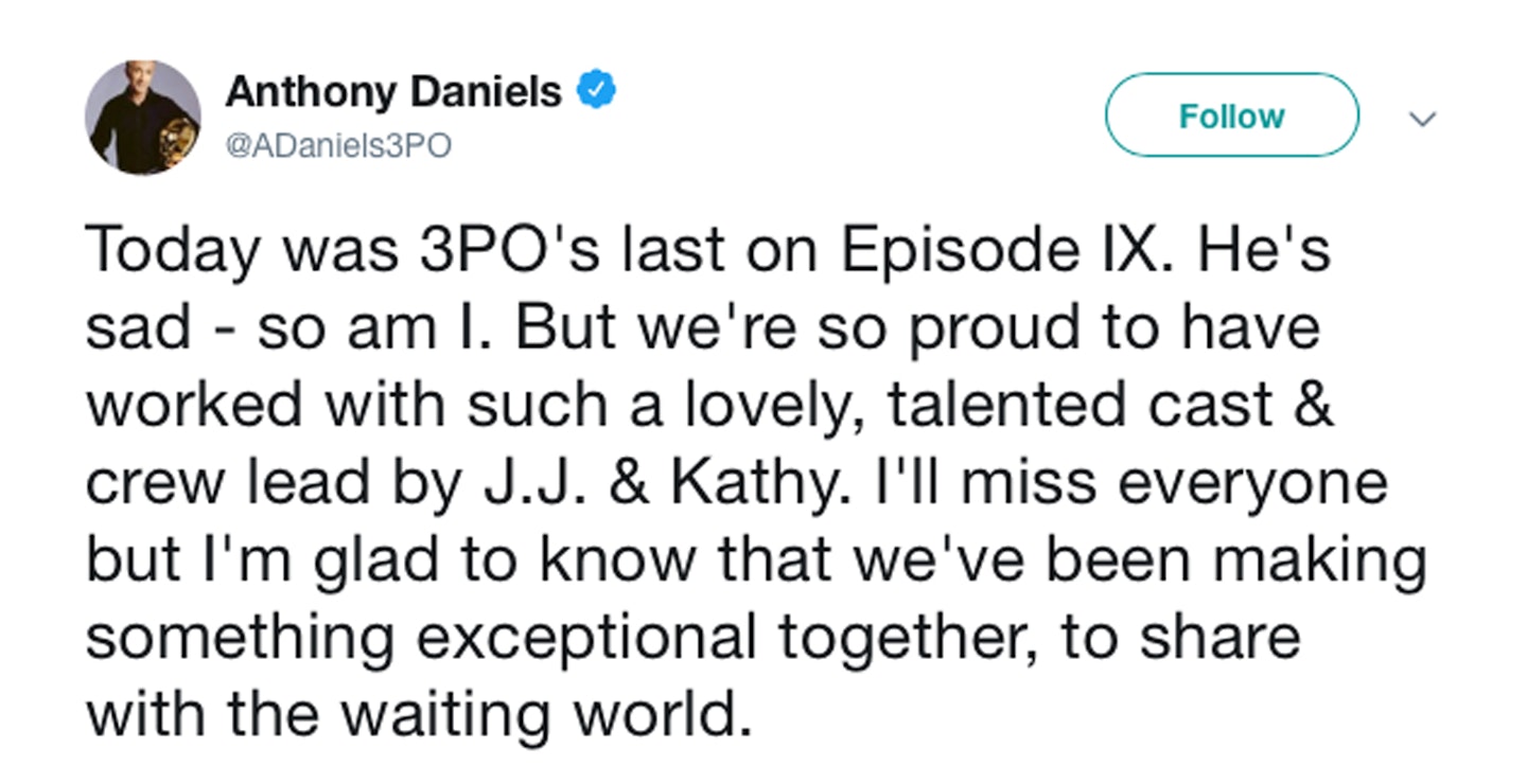 Anthony Daniels – Star Wars tweet