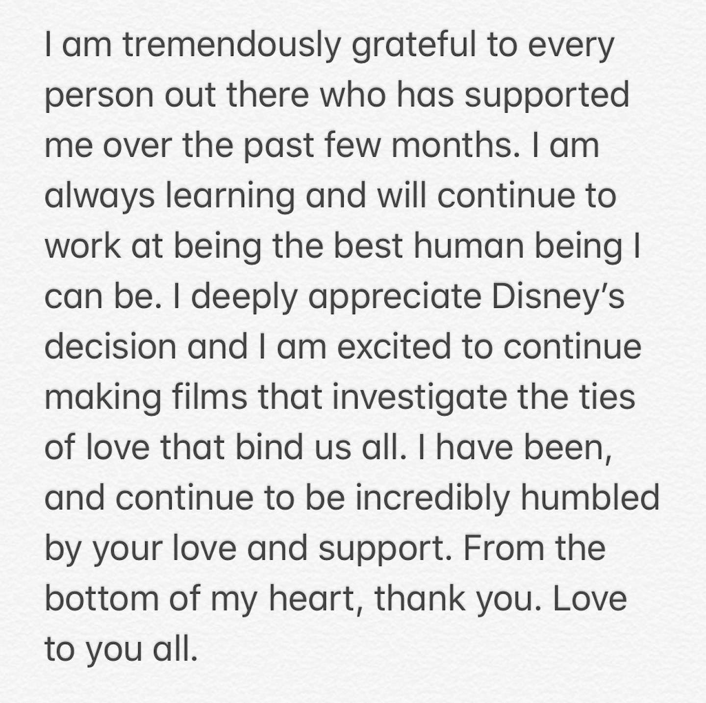 James Gunn twitter statement on Guardians return