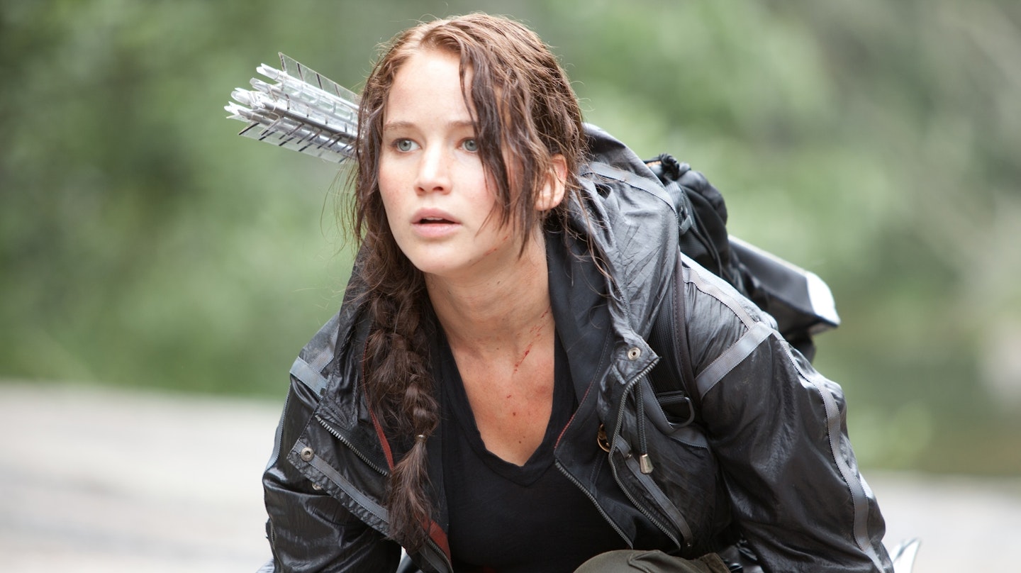 Jennifer Lawrence as Katniss Everdeen in The Hunger Games