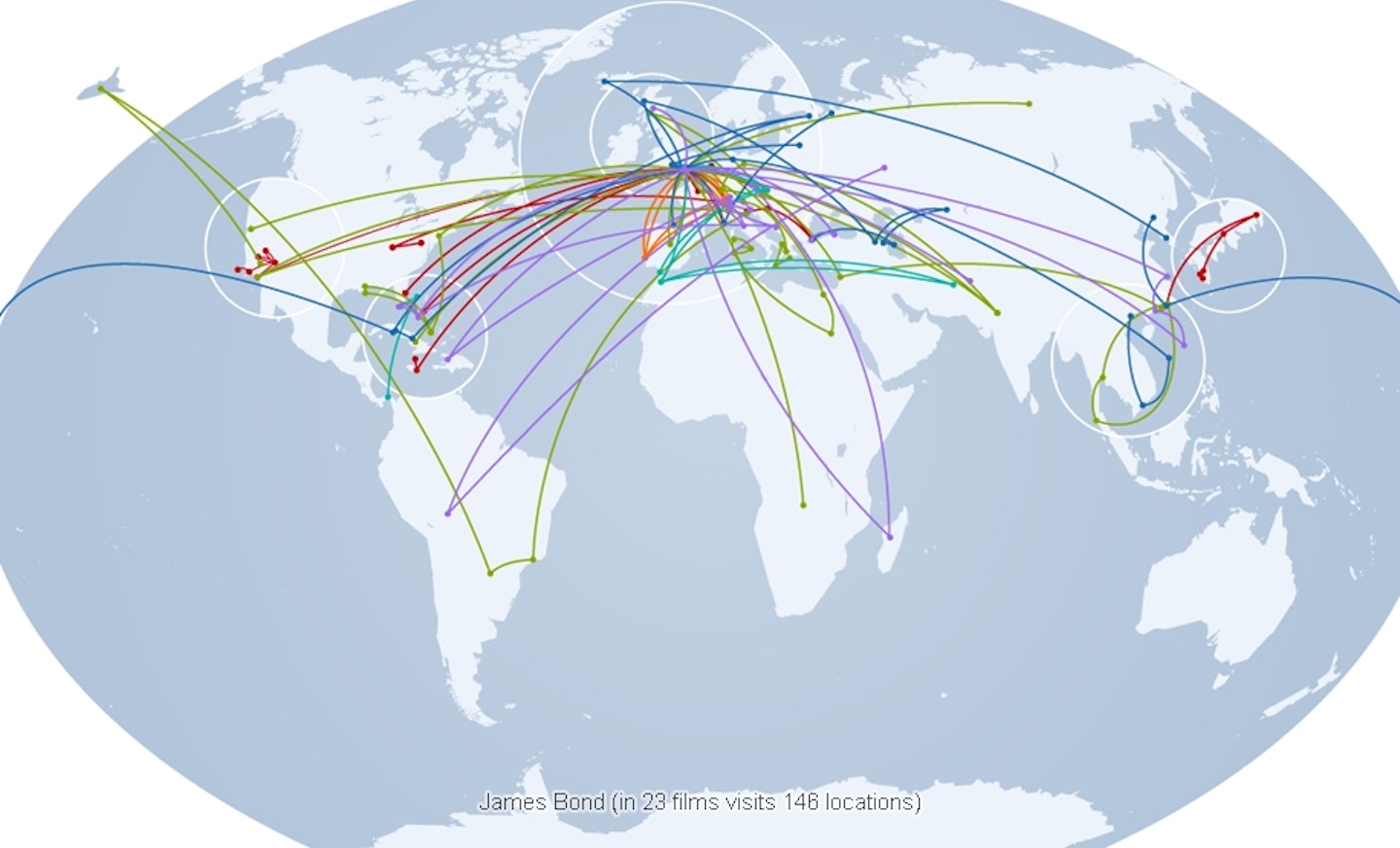 James Bond Travel Map